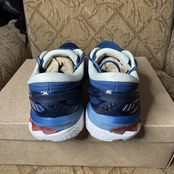 Asics Women Size 11 Gel Kayano 27 Mako Blue/Pink Running Shoes (102A649) - Picture 6 of 9